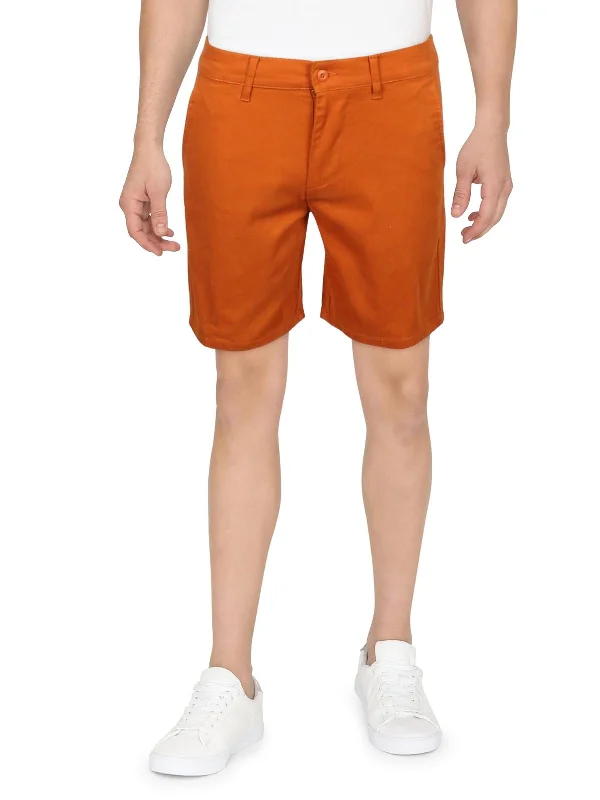 Mens Chino Mid-Rise Khaki Shorts