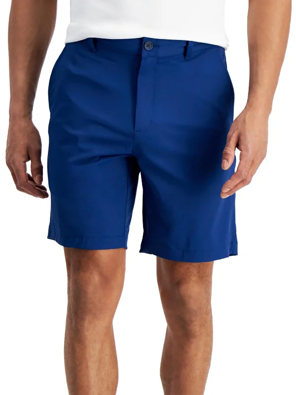 Mens Flat Front Casual Khaki Shorts