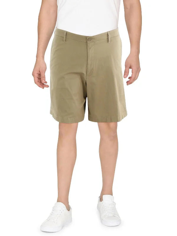 Mens Solid Cotton Khaki Shorts