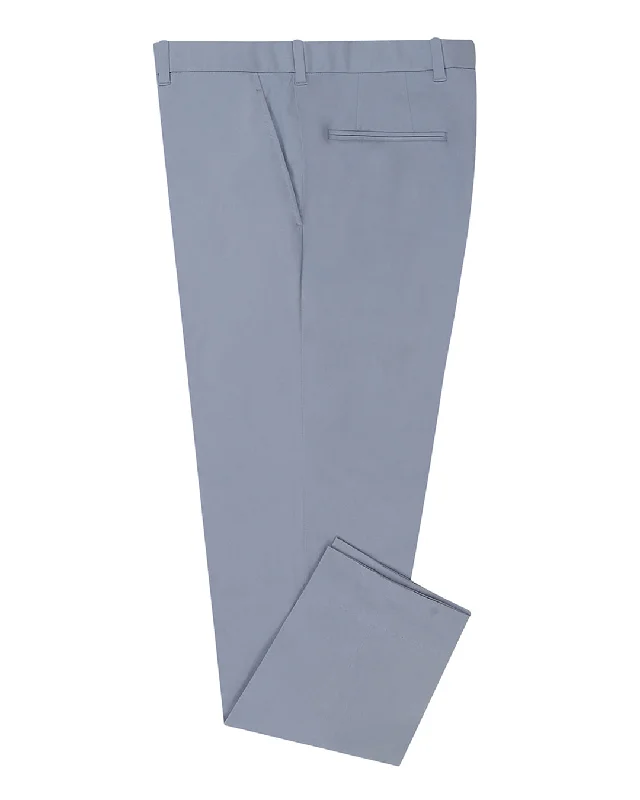 Soft Blue Grey Stretch Twill Pants