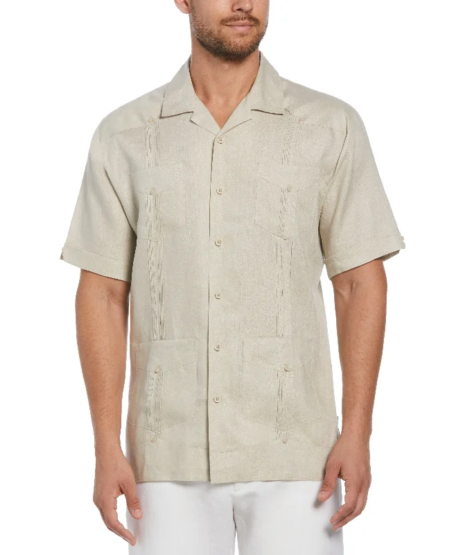 100% Linen Classic Guayabera Shirt - Short Sleeve