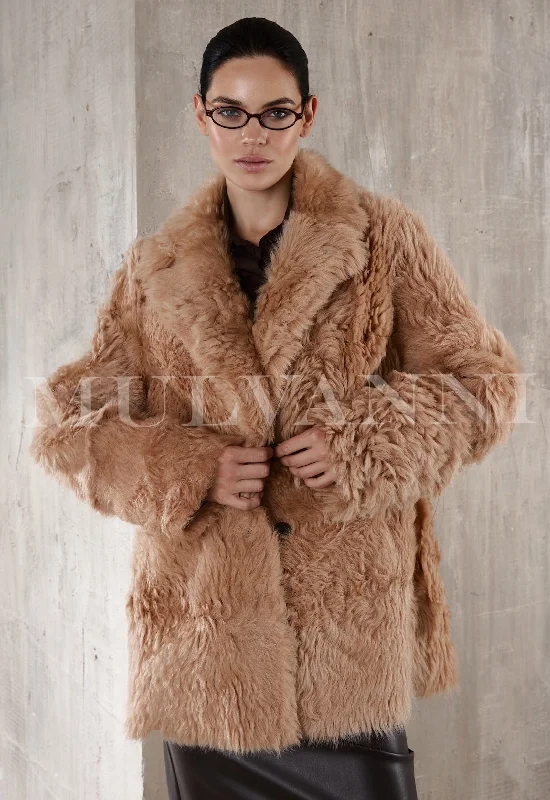 ADRIE Camel Shearling Coat