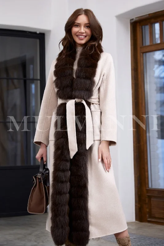 ALIZE Cashmere coat with brown fur