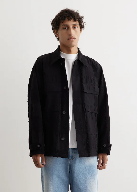 Block Jacquard Utility Jacket