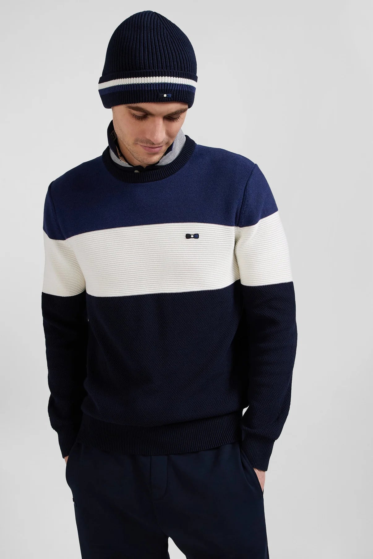 Eden Park Block Stripe Crew Neck Jumper