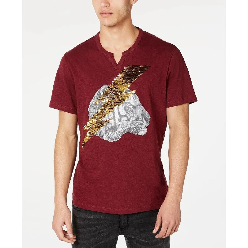 Inc International Concepts Men's Lightning Tiger Graphic T-Shirt Wine Size XX Large - XX-Large