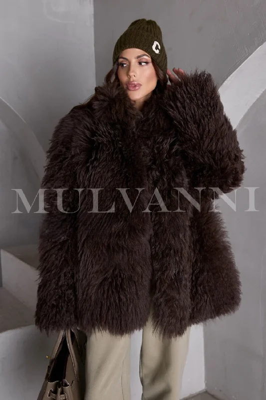 IVONNE Brown Shearling Coat