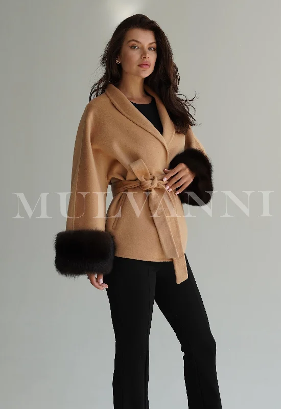 JANEVA Cashmere Coat with Fur