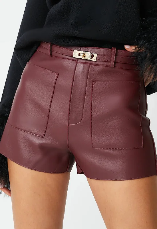 KELLY Burgundy Leather Trousers