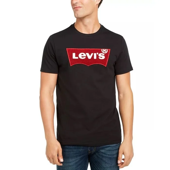 Levi's Men's Fleece Applique Logo T-Shirt Dark Gray Size X-Large