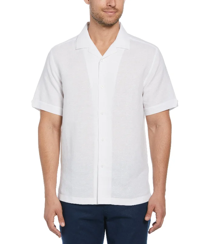 Linen Blend Dobby Camp Collar Shirt