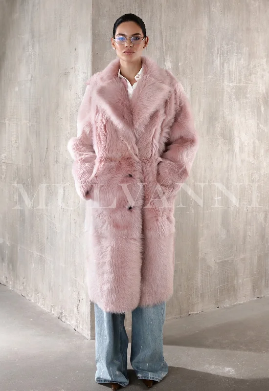 MARISA Sakura Pink Shearling Coat