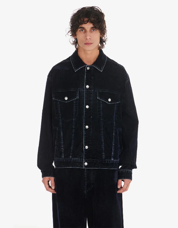 Nahmias Blue Moleskin Trucker Jacket