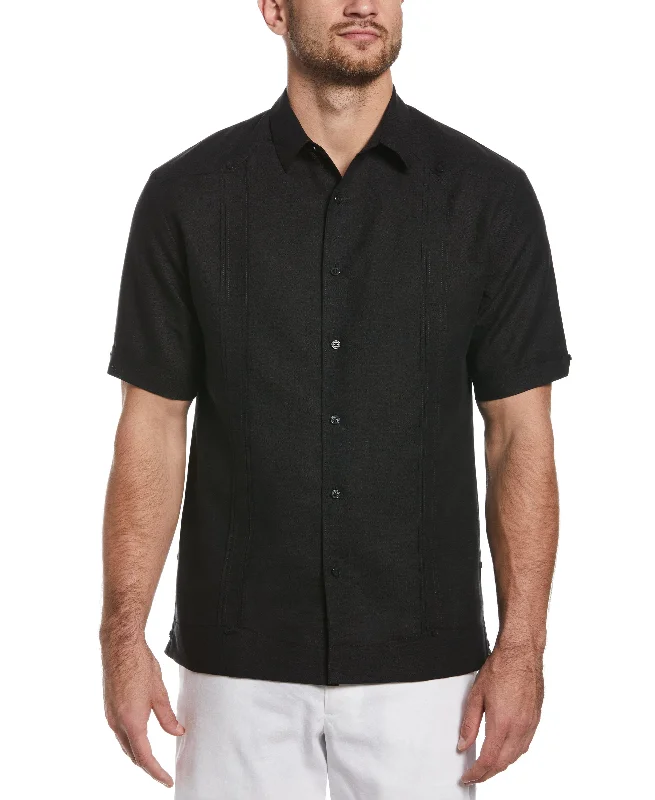 Linen Blend No-Pocket Guayabera Shirt