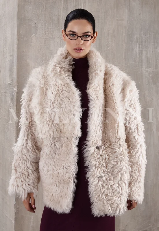 𝐋𝐈𝐌𝐈𝐓𝐄𝐃 𝐄𝐃𝐈𝐓𝐈𝐎𝐍 ROSE Beige Shearling Coat