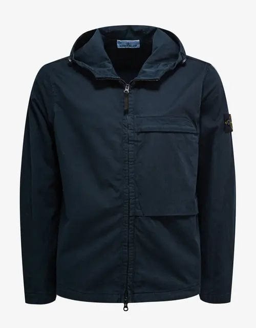 Stone Island Blue Hooded Overshirt