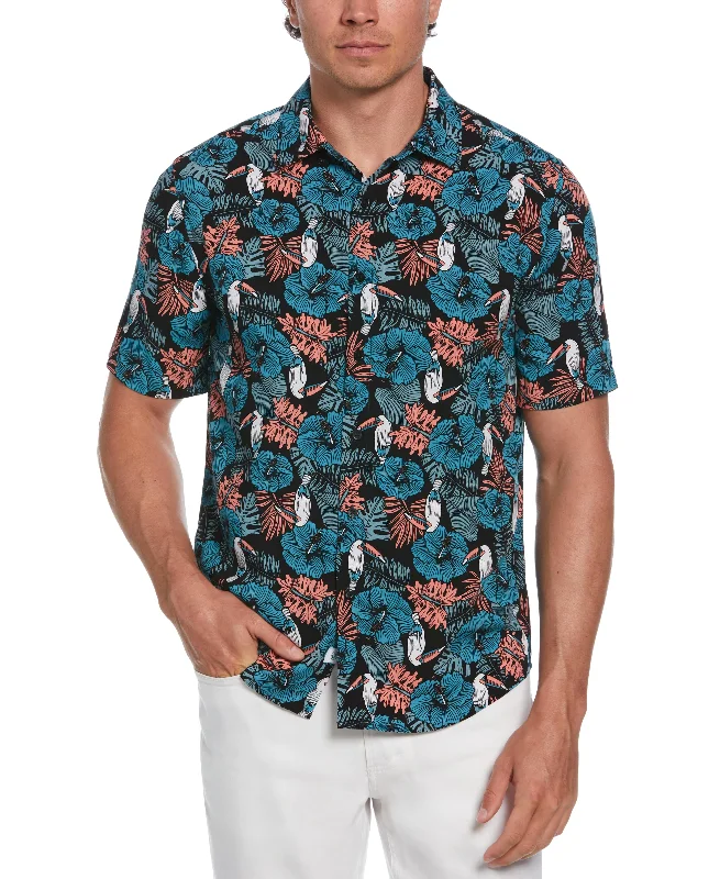 Toucan Hibiscus Print Shirt