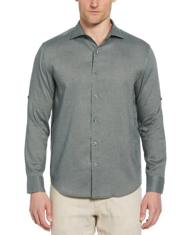 Travelselect™ Linen-Blend Rolled Sleeve Shirt