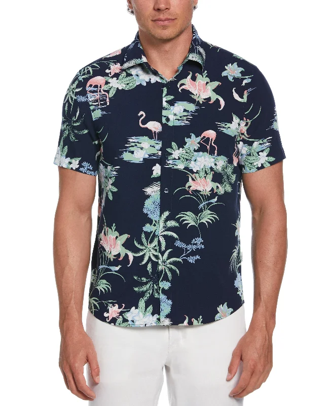 Tropical Flamingo Print Shirt