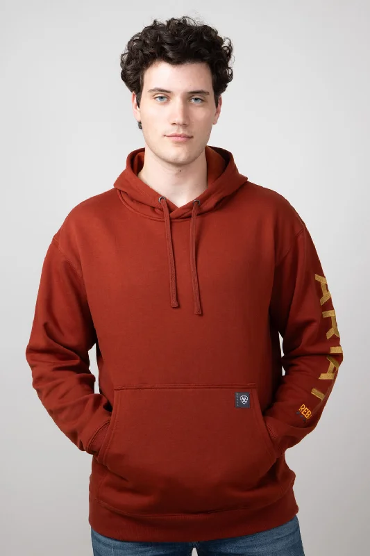 Ariat Rebar Graphic Hoodie for Men in Burnt Henna | 10052865-BURNTHENNA