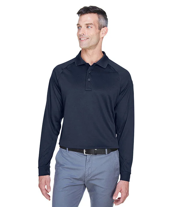 M211L - Harriton Mens Advantage Snag Protection Plus Long-Sleeve Tactical Polo Shirt | Dark Navy