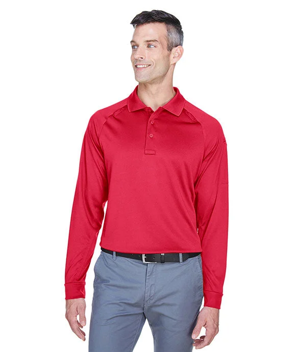 M211L - Harriton Mens Advantage Snag Protection Plus Long-Sleeve Tactical Polo Shirt | Red