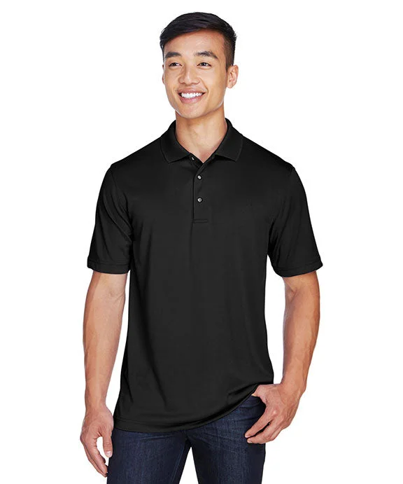 M345 - Harriton Mens Advantage Snag Protection Plus IL Snap Placket Polo Shirt | Black