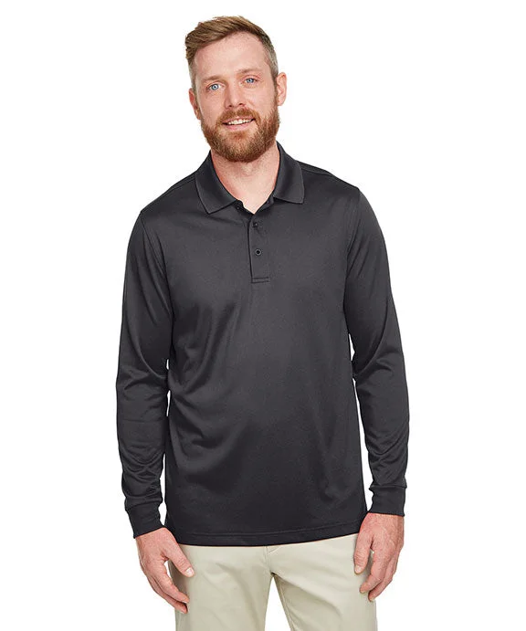 M348L - Harriton Mens Advantage Snag Protection Plus IL Long Sleeve Polo Shirt | Dark Charcoal