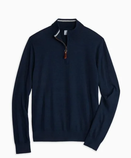 Southern Tide Jade Heather Croaker Quarter Zip Sweater - Navy