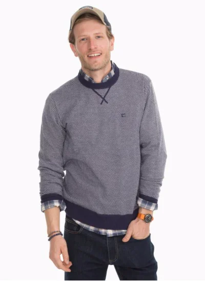 Southern Tide Pacific Twill Crewneck Sweater - True Navy