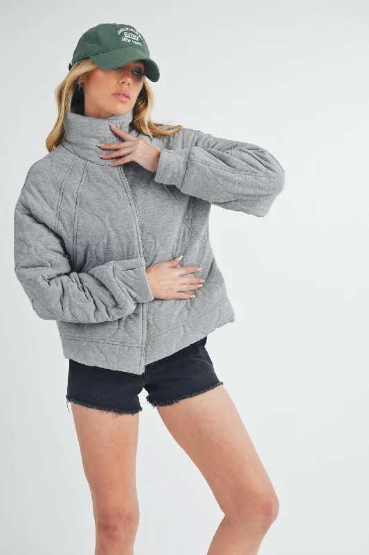 Heather Grey Darla Quilted Jacket