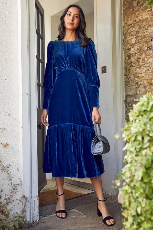 Esmee Velvet Dress | Blue Sapphire