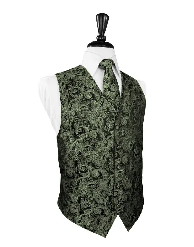 Fern Tapestry Tuxedo Vest