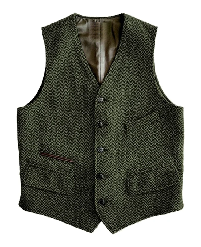 Men Single Breaste V Neck Waistcoat