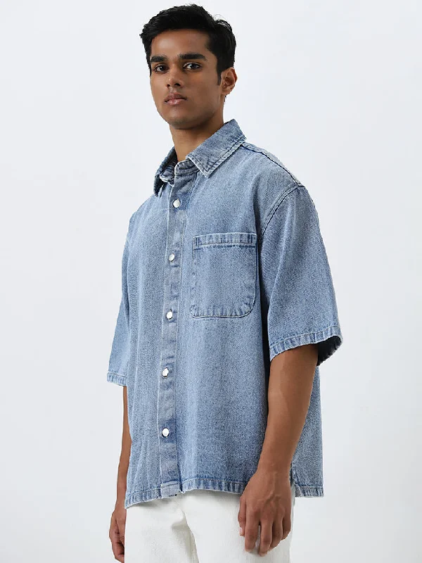 Nuon Blue Boxy-Fit Denim Jacket